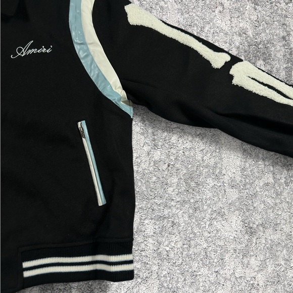 NWT Amiri Bones Varsity Jacket Black Mens Size Large - Picture 4 of 5